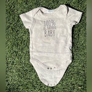 100% Natural Baby organic cotton onesie. Size 3-6 months.